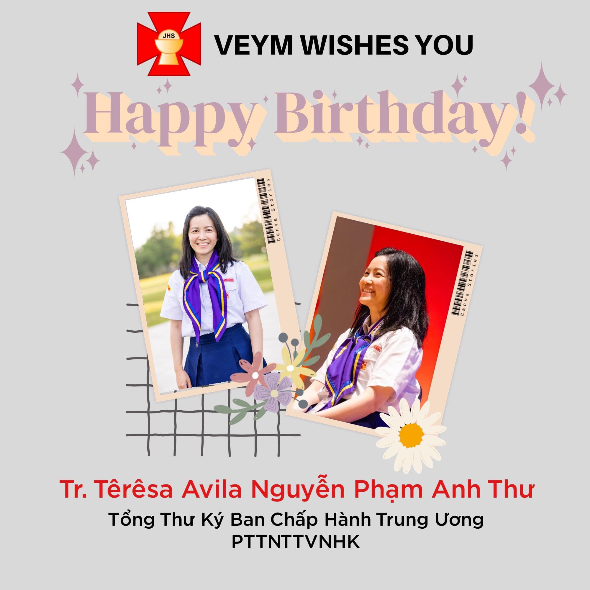 Happy birthday Tr. Anh Thư, Tổng Thư Ký, BCHTU