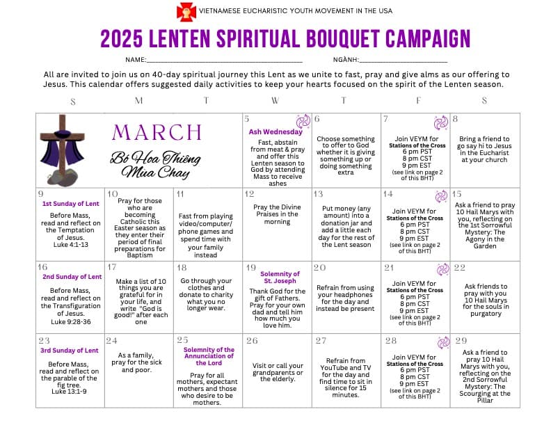 VEYM 2025 Lenten Spiritual Campaign